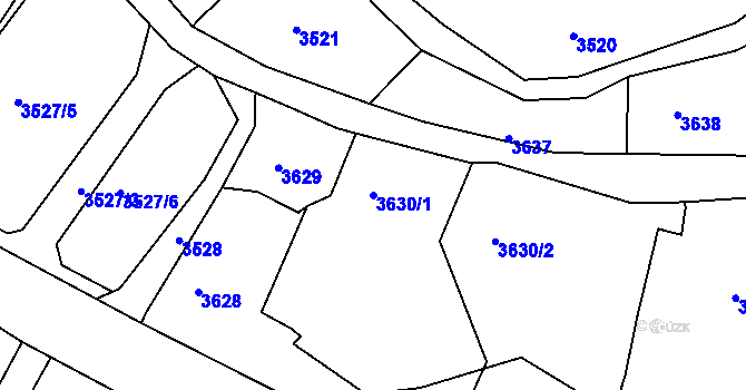 Parcela st. 3630/1 v KÚ Smržovka, Katastrální mapa