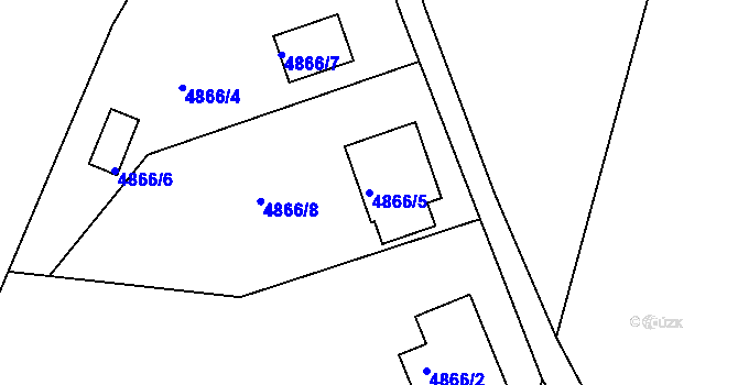 Parcela st. 4866/5 v KÚ Smržovka, Katastrální mapa