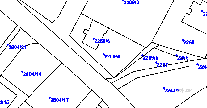 Parcela st. 2269/4 v KÚ Smržovka, Katastrální mapa