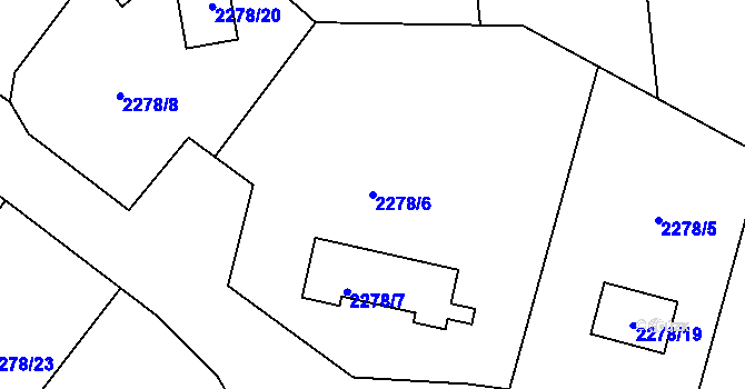 Parcela st. 2278/6 v KÚ Smržovka, Katastrální mapa