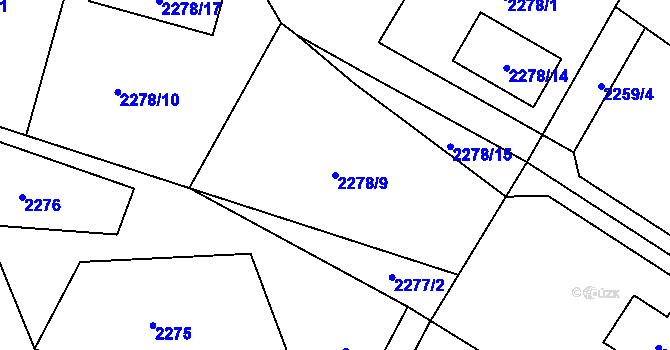 Parcela st. 2278/9 v KÚ Smržovka, Katastrální mapa