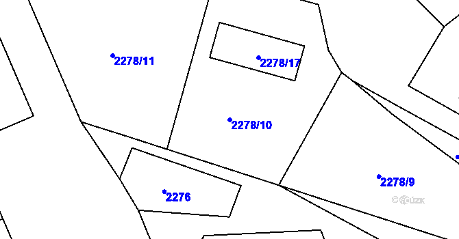 Parcela st. 2278/10 v KÚ Smržovka, Katastrální mapa