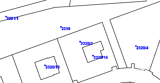 Parcela st. 2320/3 v KÚ Smržovka, Katastrální mapa
