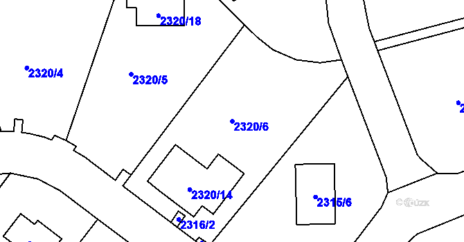 Parcela st. 2320/6 v KÚ Smržovka, Katastrální mapa