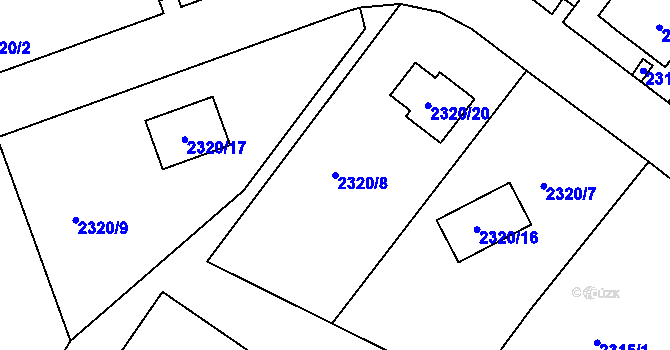 Parcela st. 2320/8 v KÚ Smržovka, Katastrální mapa