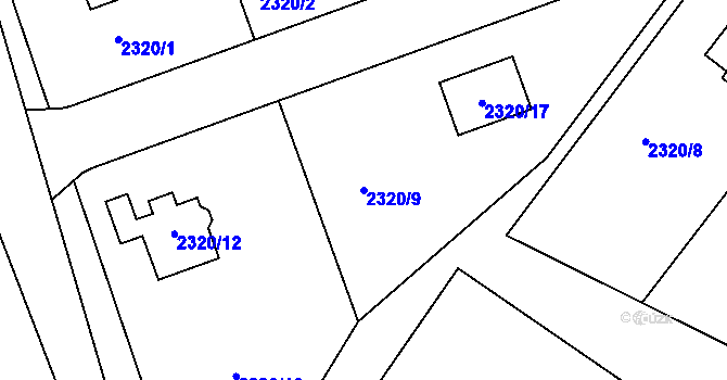 Parcela st. 2320/9 v KÚ Smržovka, Katastrální mapa