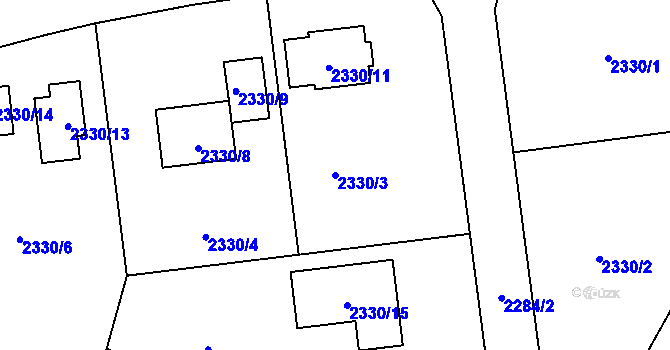 Parcela st. 2330/3 v KÚ Smržovka, Katastrální mapa