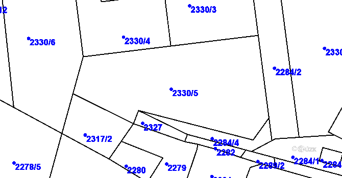 Parcela st. 2330/5 v KÚ Smržovka, Katastrální mapa