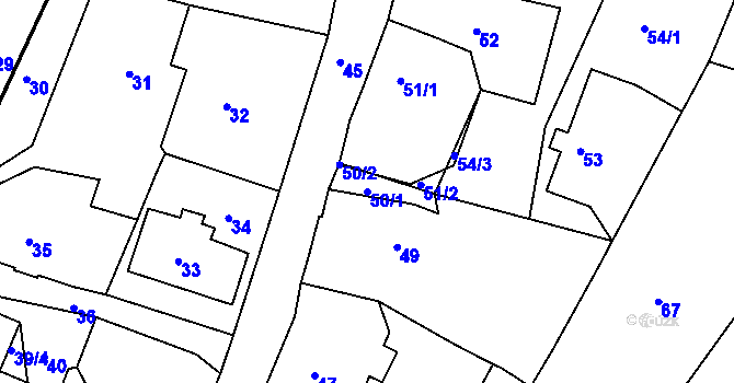 Parcela st. 50/1 v KÚ Smržovka, Katastrální mapa