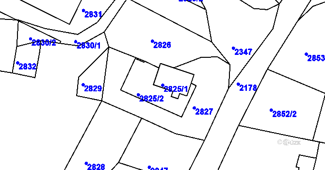 Parcela st. 2825/1 v KÚ Smržovka, Katastrální mapa