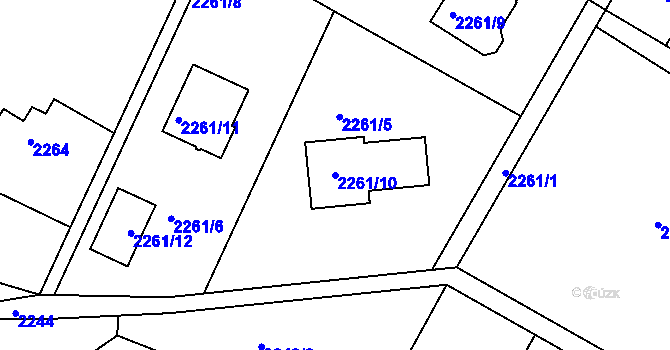Parcela st. 2261/10 v KÚ Smržovka, Katastrální mapa