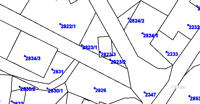 Parcela st. 2823/3 v KÚ Smržovka, Katastrální mapa