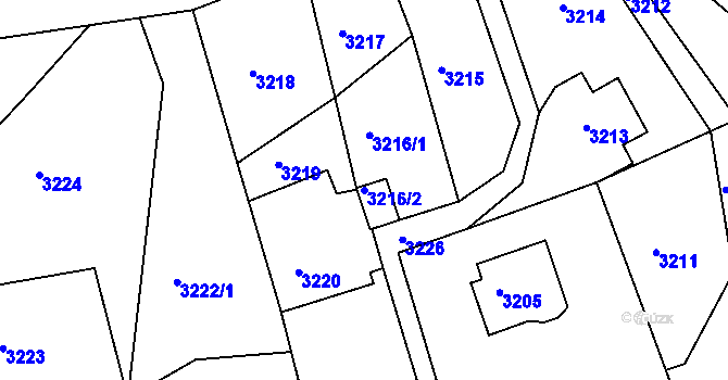 Parcela st. 3216/2 v KÚ Smržovka, Katastrální mapa