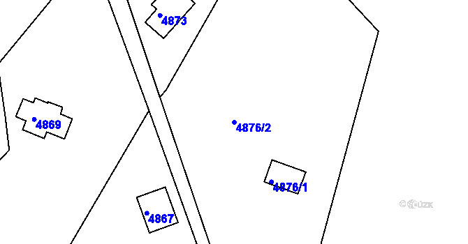 Parcela st. 4876/2 v KÚ Smržovka, Katastrální mapa