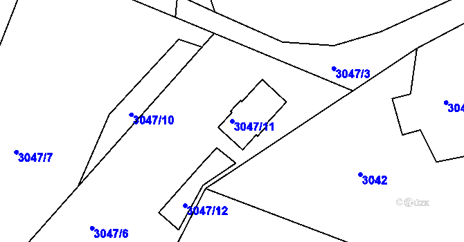 Parcela st. 3047/11 v KÚ Smržovka, Katastrální mapa