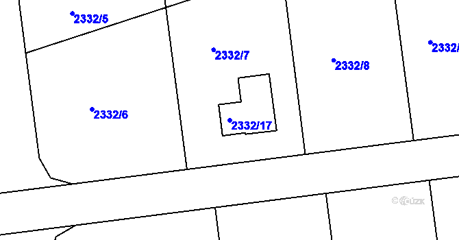 Parcela st. 2332/17 v KÚ Smržovka, Katastrální mapa