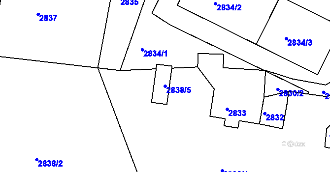 Parcela st. 2838/5 v KÚ Smržovka, Katastrální mapa