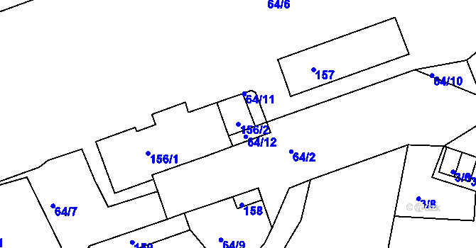 Parcela st. 156/2 v KÚ Smržovka, Katastrální mapa