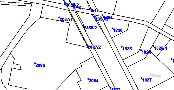 Parcela st. 2087/2 v KÚ Smržovka, Katastrální mapa