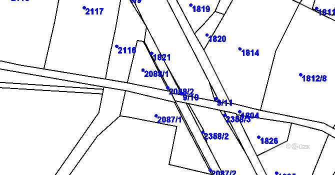 Parcela st. 2088/2 v KÚ Smržovka, Katastrální mapa