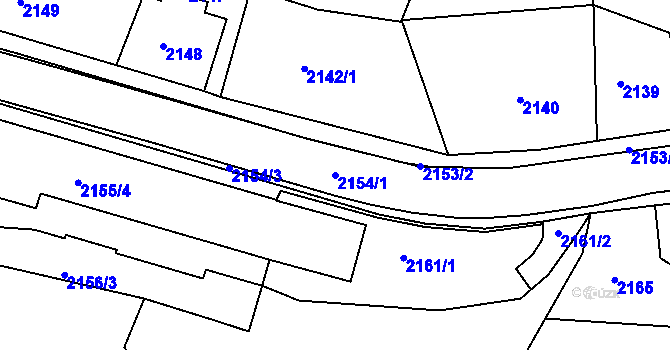 Parcela st. 2154/1 v KÚ Smržovka, Katastrální mapa