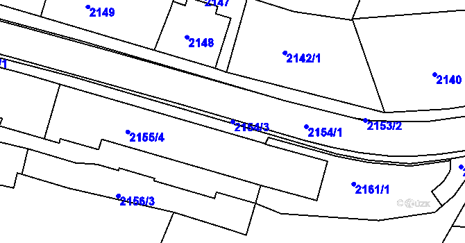 Parcela st. 2154/3 v KÚ Smržovka, Katastrální mapa