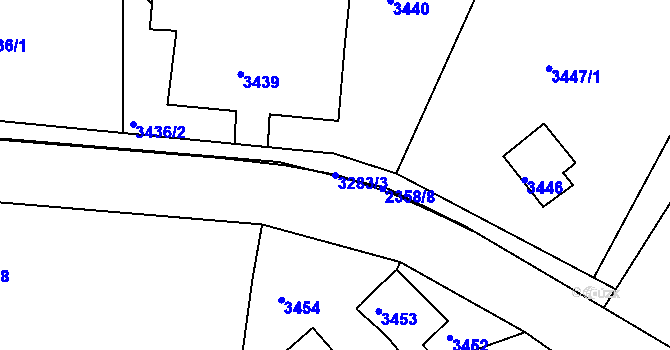 Parcela st. 3283/3 v KÚ Smržovka, Katastrální mapa