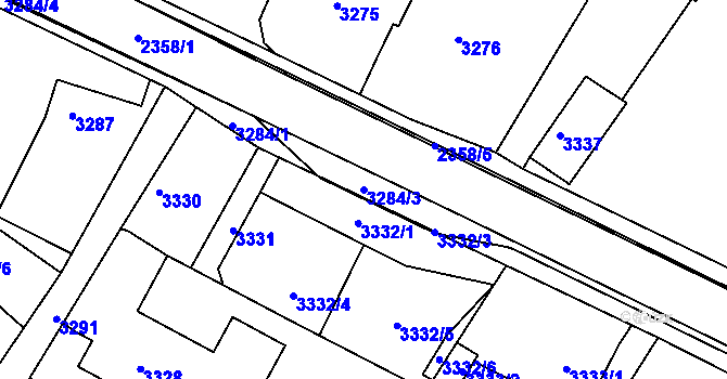 Parcela st. 3284/3 v KÚ Smržovka, Katastrální mapa