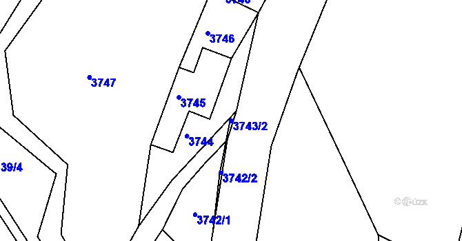 Parcela st. 3743/2 v KÚ Smržovka, Katastrální mapa