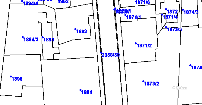 Parcela st. 2358/30 v KÚ Smržovka, Katastrální mapa