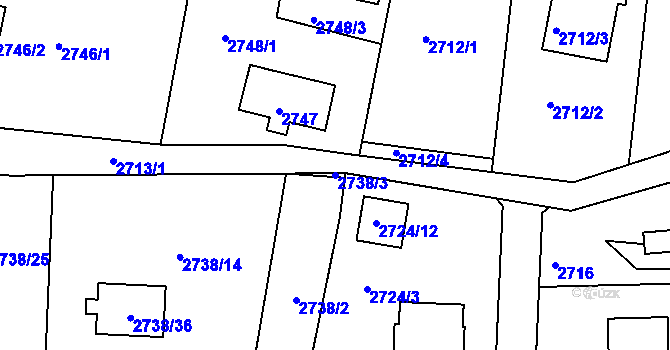 Parcela st. 2738/3 v KÚ Smržovka, Katastrální mapa