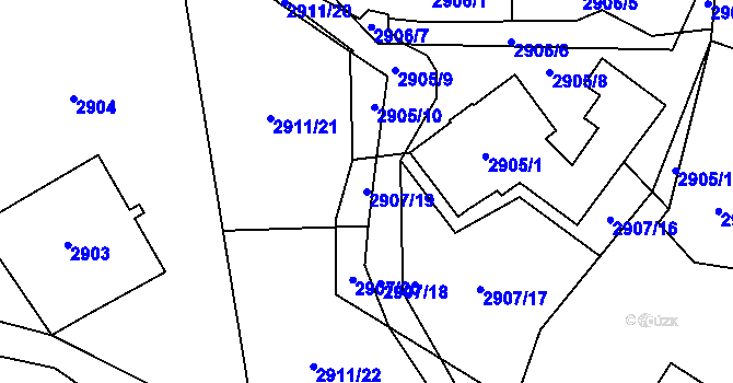 Parcela st. 2907/19 v KÚ Smržovka, Katastrální mapa