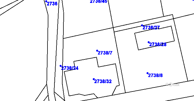 Parcela st. 2738/7 v KÚ Smržovka, Katastrální mapa