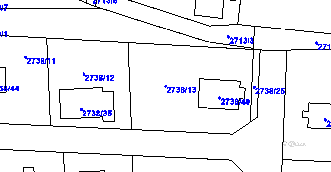 Parcela st. 2738/13 v KÚ Smržovka, Katastrální mapa