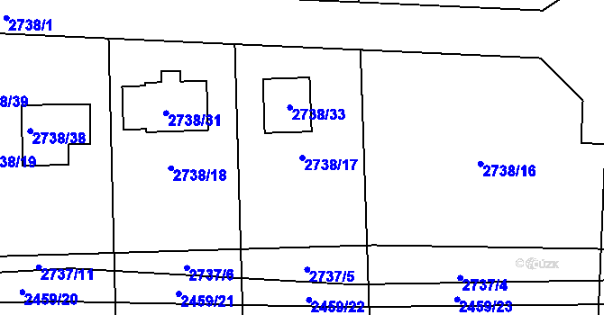 Parcela st. 2738/17 v KÚ Smržovka, Katastrální mapa