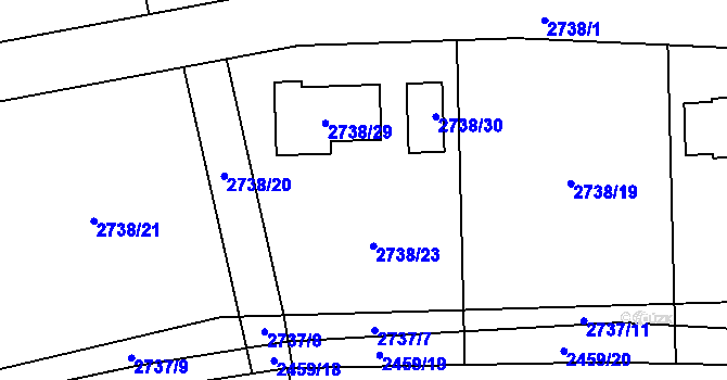 Parcela st. 2738/23 v KÚ Smržovka, Katastrální mapa
