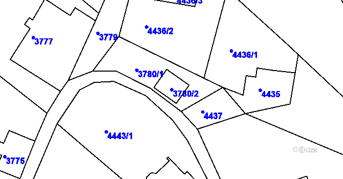Parcela st. 3780/2 v KÚ Smržovka, Katastrální mapa