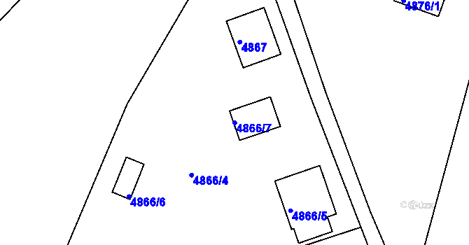Parcela st. 4866/7 v KÚ Smržovka, Katastrální mapa