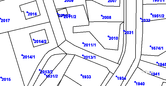 Parcela st. 2011/1 v KÚ Smržovka, Katastrální mapa