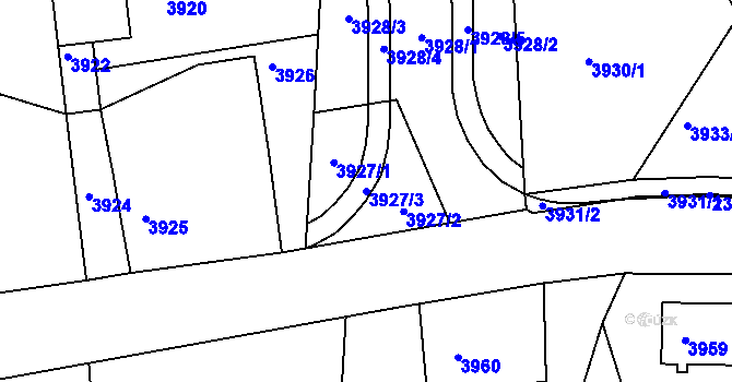 Parcela st. 3927/3 v KÚ Smržovka, Katastrální mapa