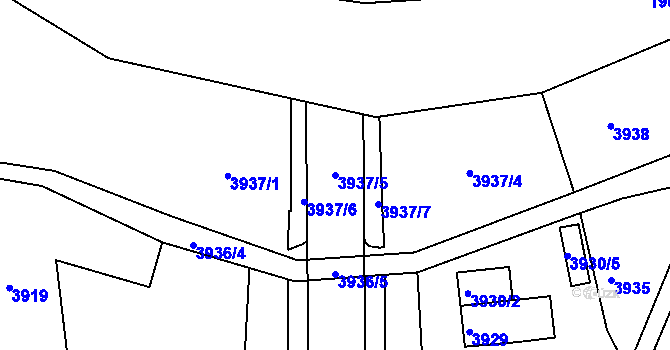 Parcela st. 3937/5 v KÚ Smržovka, Katastrální mapa