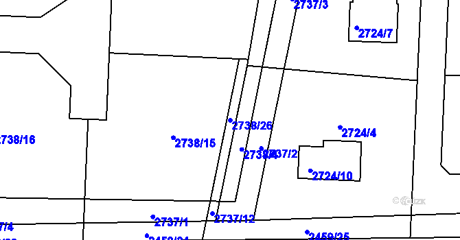 Parcela st. 2738/26 v KÚ Smržovka, Katastrální mapa