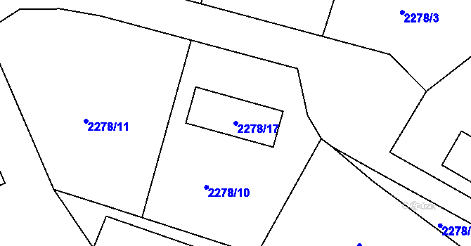 Parcela st. 2278/17 v KÚ Smržovka, Katastrální mapa