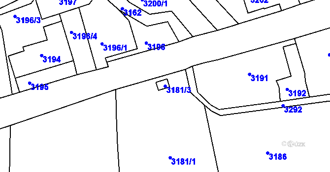 Parcela st. 3181/3 v KÚ Smržovka, Katastrální mapa