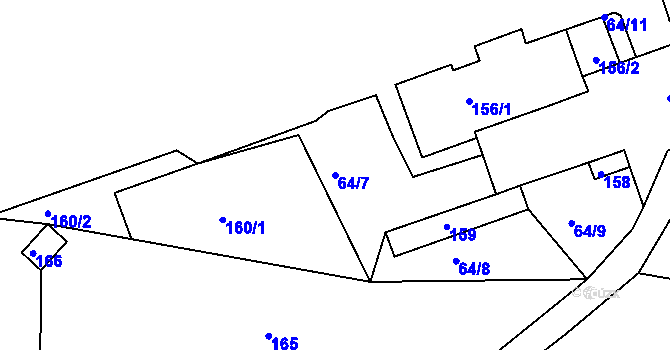 Parcela st. 64/7 v KÚ Smržovka, Katastrální mapa