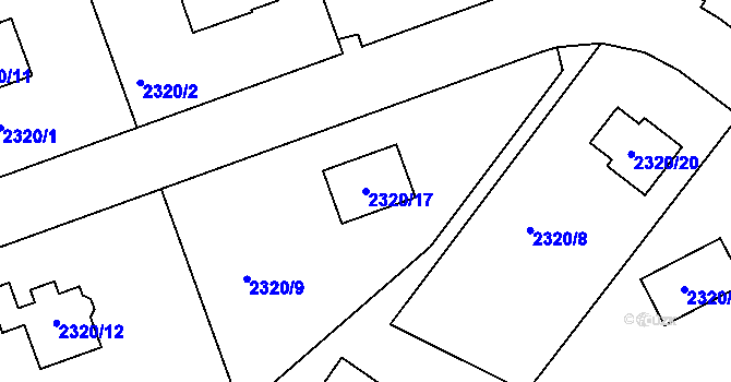 Parcela st. 2320/17 v KÚ Smržovka, Katastrální mapa