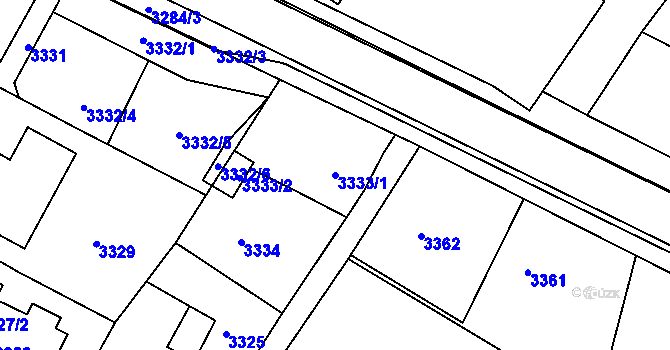 Parcela st. 3333/1 v KÚ Smržovka, Katastrální mapa