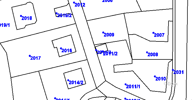 Parcela st. 2011/3 v KÚ Smržovka, Katastrální mapa