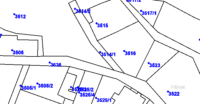 Parcela st. 3514/1 v KÚ Smržovka, Katastrální mapa