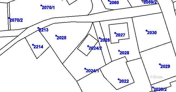 Parcela st. 2024/2 v KÚ Smržovka, Katastrální mapa